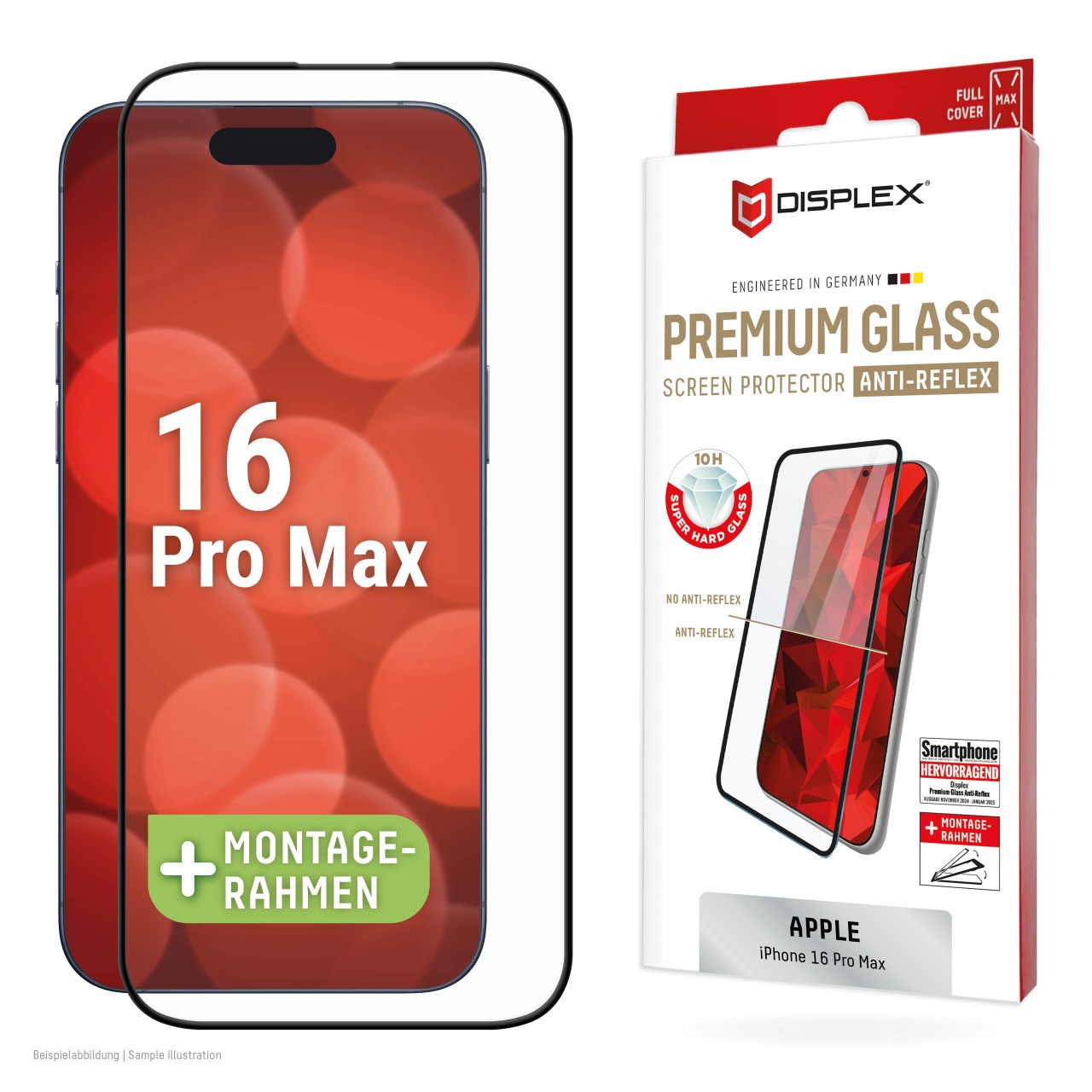 iPhone 16 Pro Max Premium Anti-Reflex Panzerglas (super-entspiegelt)