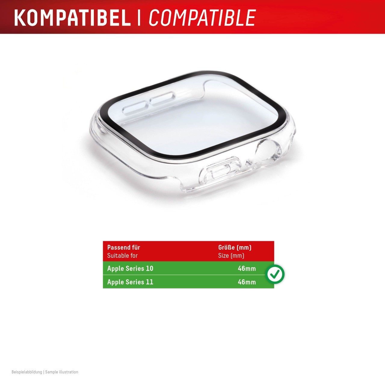 Apple Watch 11/10 (46mm) Premium Full Body tempered glass, transparent