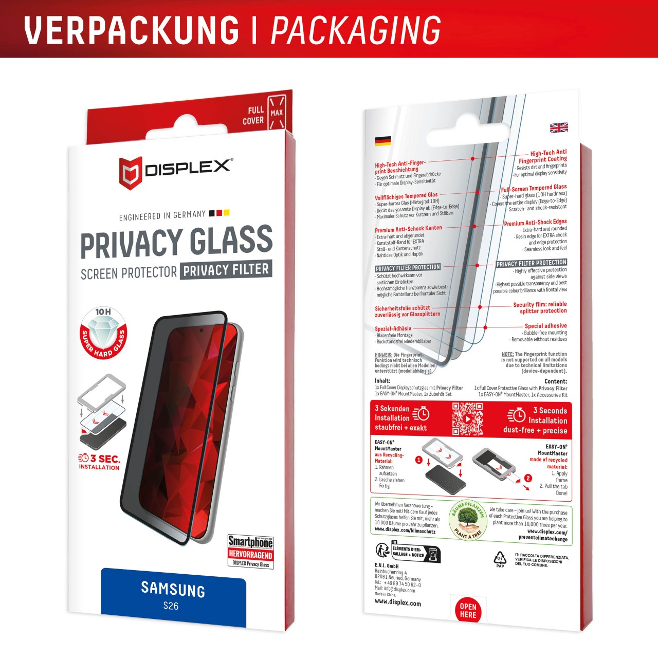 Samsung Galaxy S26 Privacy Panzerglas