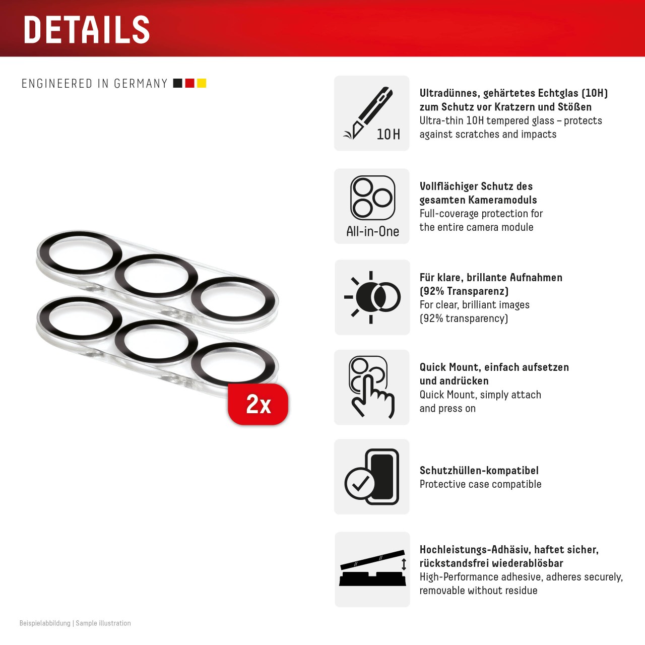 Samsung Galaxy S26/S26+ All-in-one Kamera Schutzglas, 2 Stück