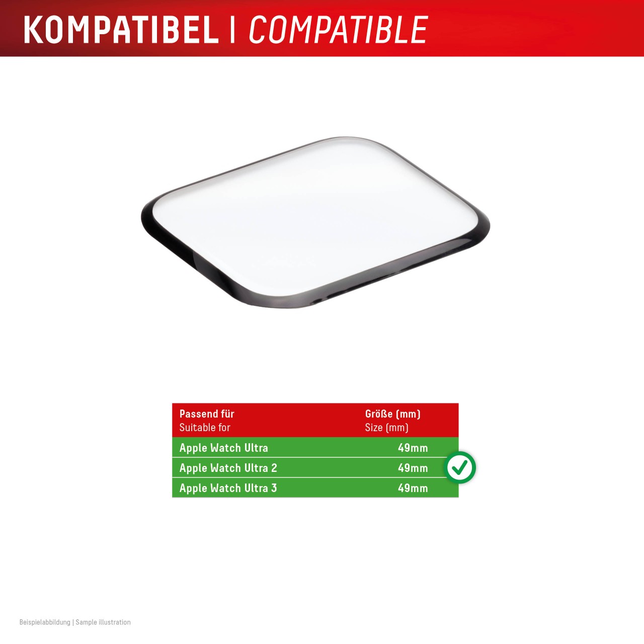 Apple Watch Ultra 3/Ultra 2/Ultra (49mm) Full Cover tempered glass, 2-Pack