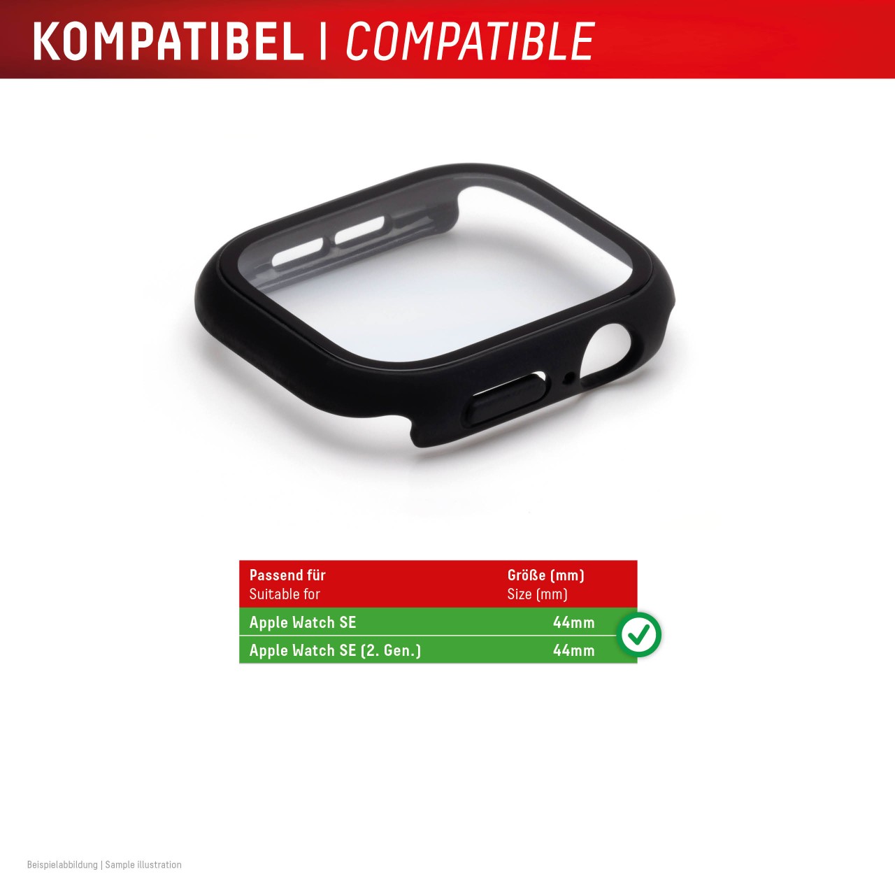 Apple Watch SE/SE2 (44mm) Premium Full Body tempered glass, black frosted
