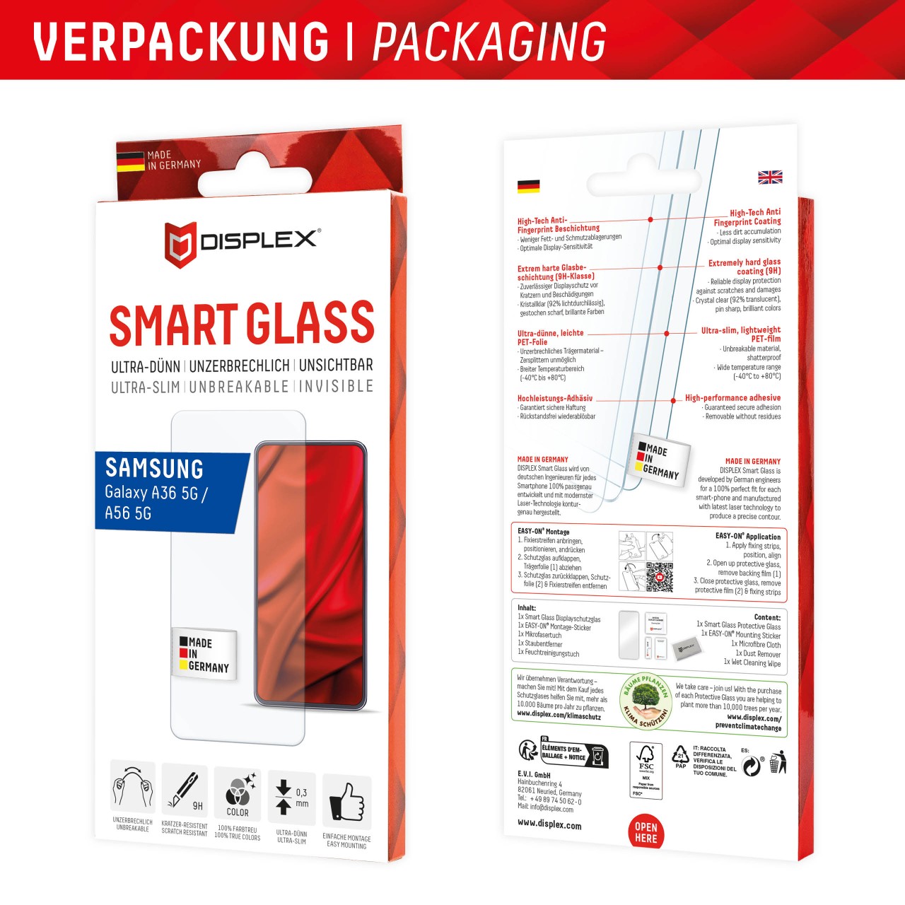 Samsung Galaxy A36 5G/A56 5G Displayschutzfolie (9H)