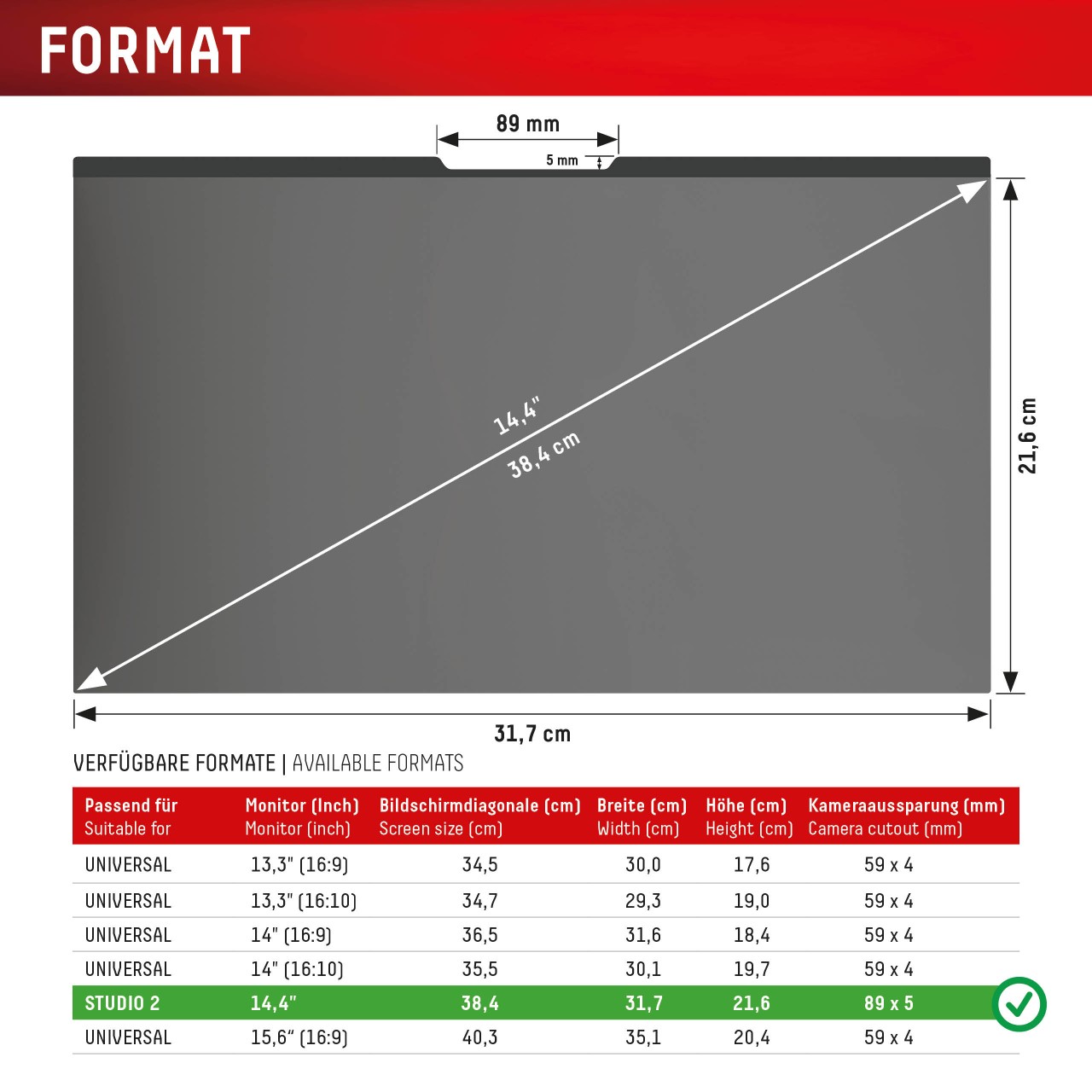 DISPLEX Privacy Safe MS Surface Laptop Studio 2, 14,4'', 3:2