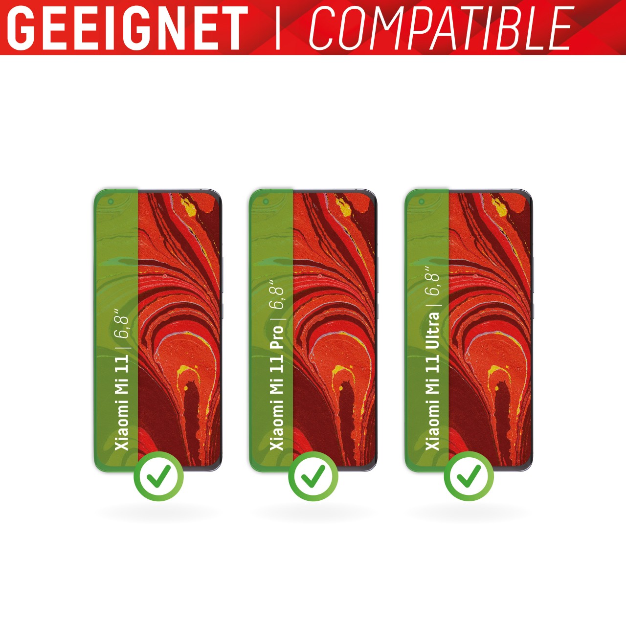 Xiaomi Mi 11/11 Pro/11 Ultra Full Cover Schutzglas