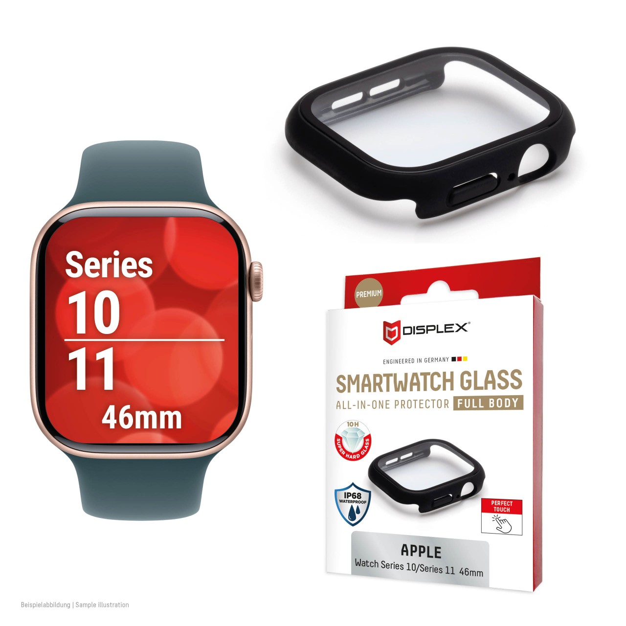 Apple Watch 11/10 (46mm) Premium Full Body tempered glass, black frosted