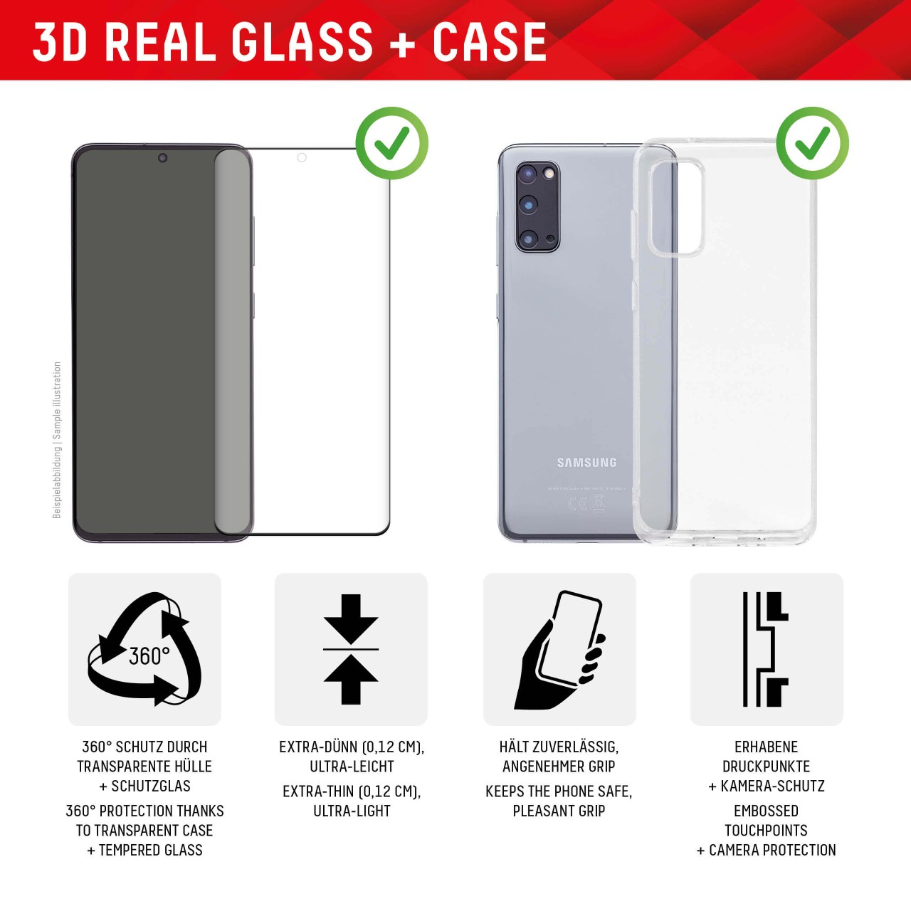 Samsung Galaxy S23 Ultra Full Cover Schutzglas + Hülle