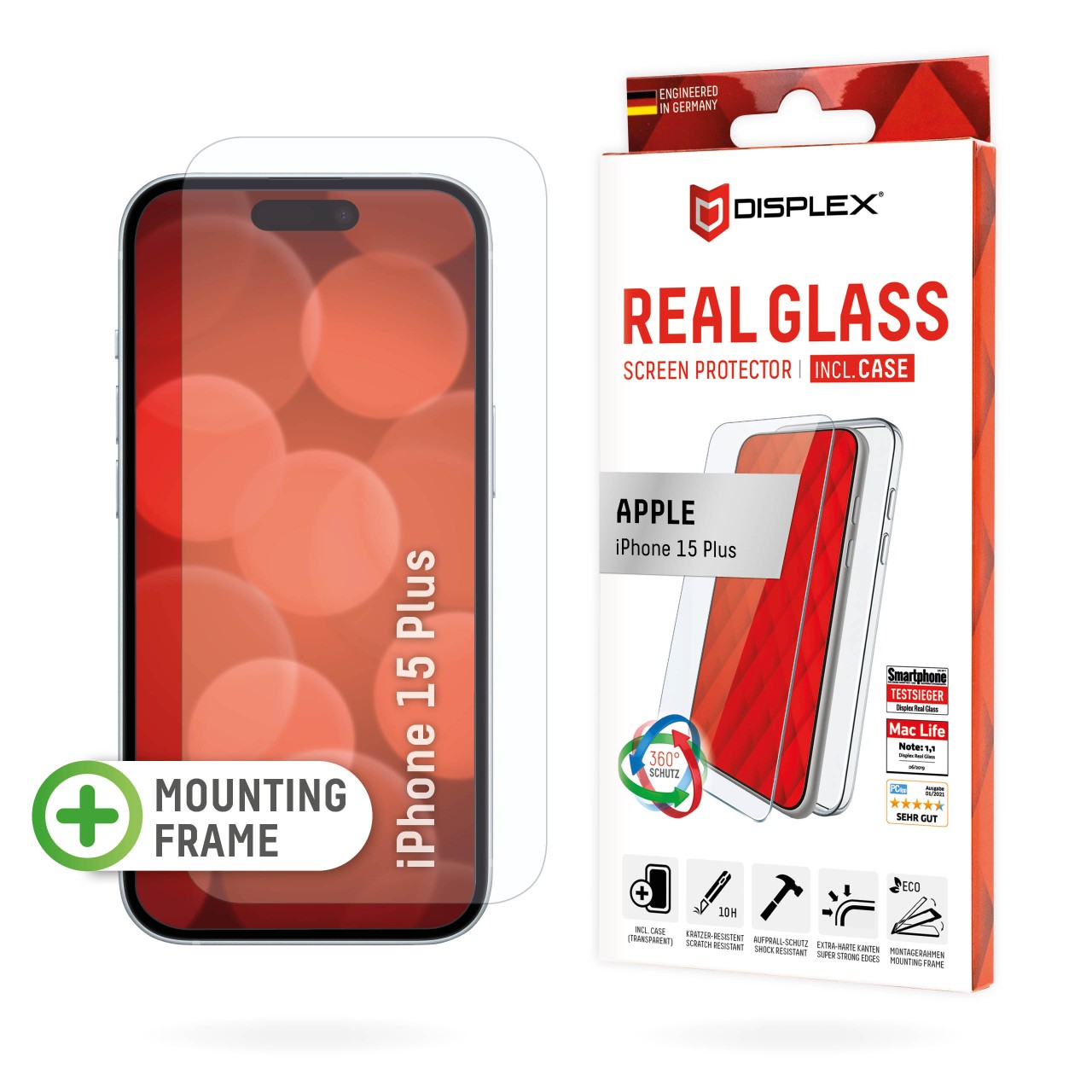 iPhone 15 Plus Screen Protector (2D) + Case