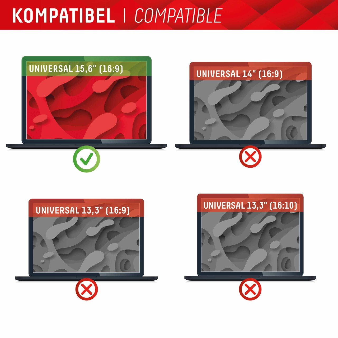 PRIVACY SAFE Magnetischer 2-Wege Blickschutzfilter für Laptop/ Notebook 15,6'' (16:9)