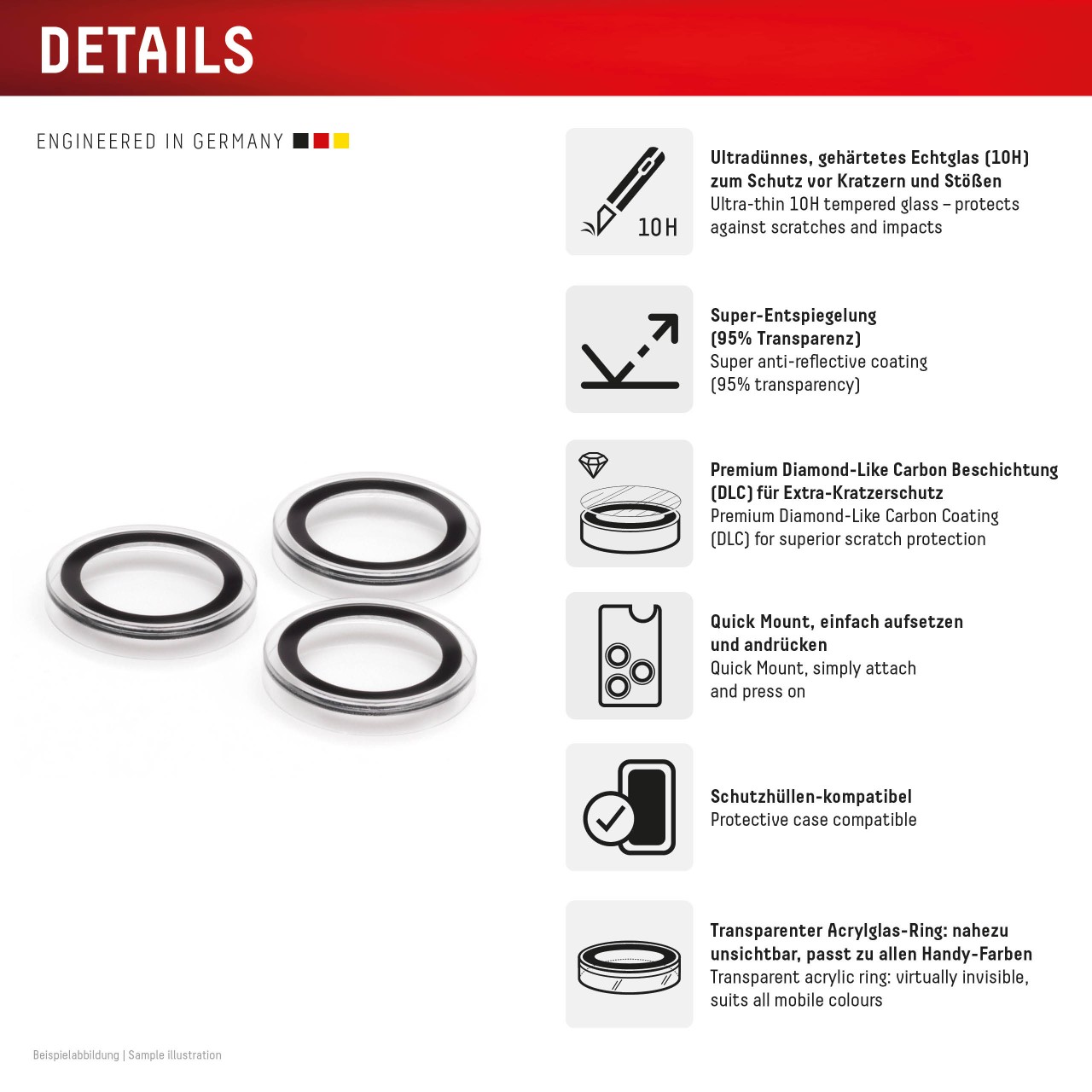 iPhone 16 Pro/16 Pro Max Premium camera protection single rings