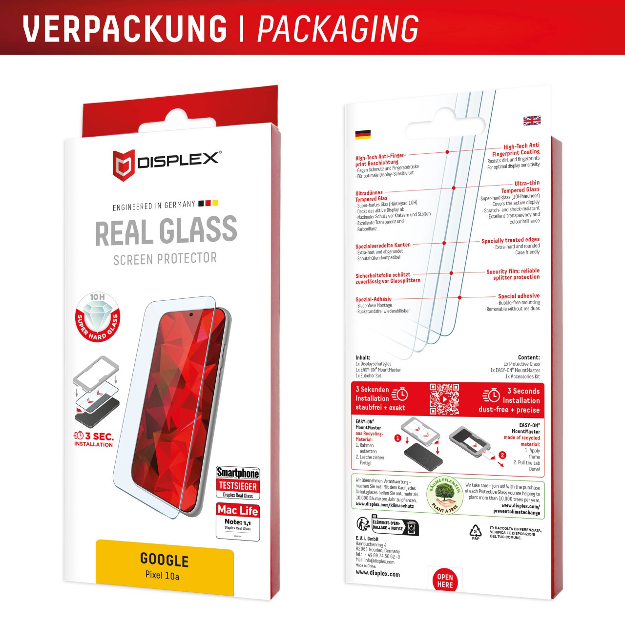 Google Pixel 10a Panzerglas (2D)