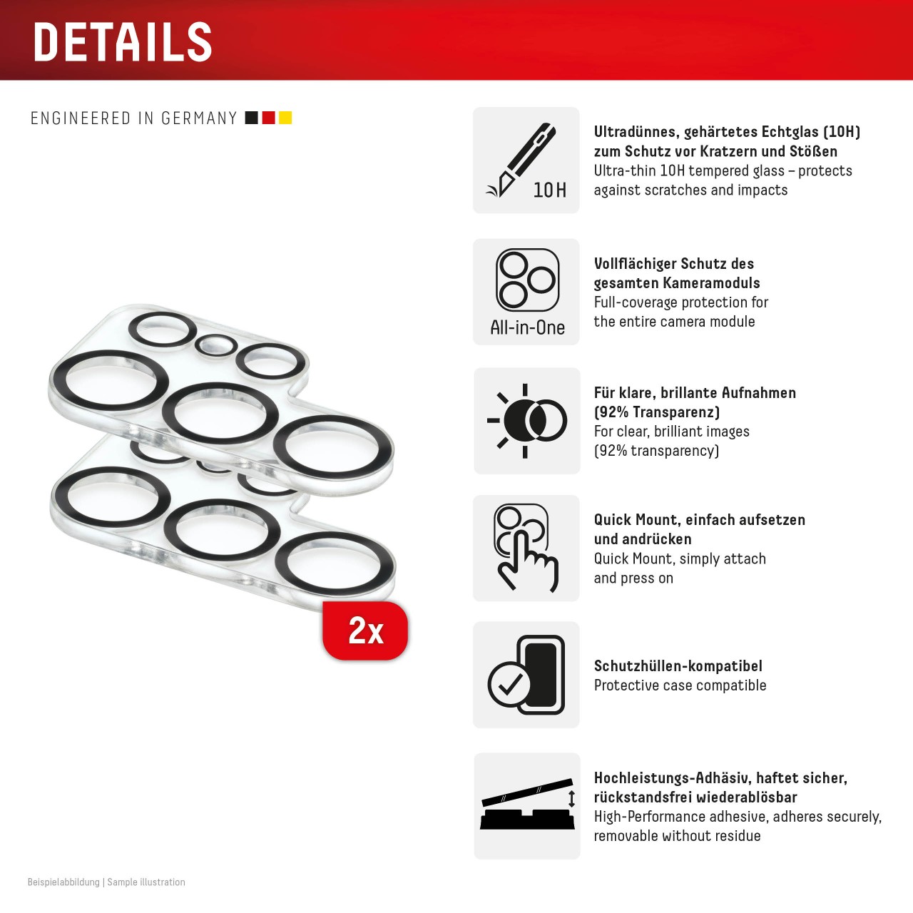 Samsung Galaxy S26 Ultra All-in-one Kamera Schutzglas, 2 Stück