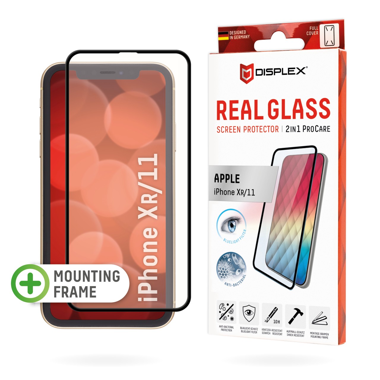 iPhone XR/11 2in1 Screen Protector (antibacterial/ Bluelight)