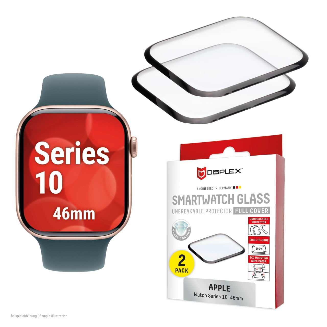 Apple Watch SE/SE2 (40mm) Full Cover tempered glass, 2-Pack