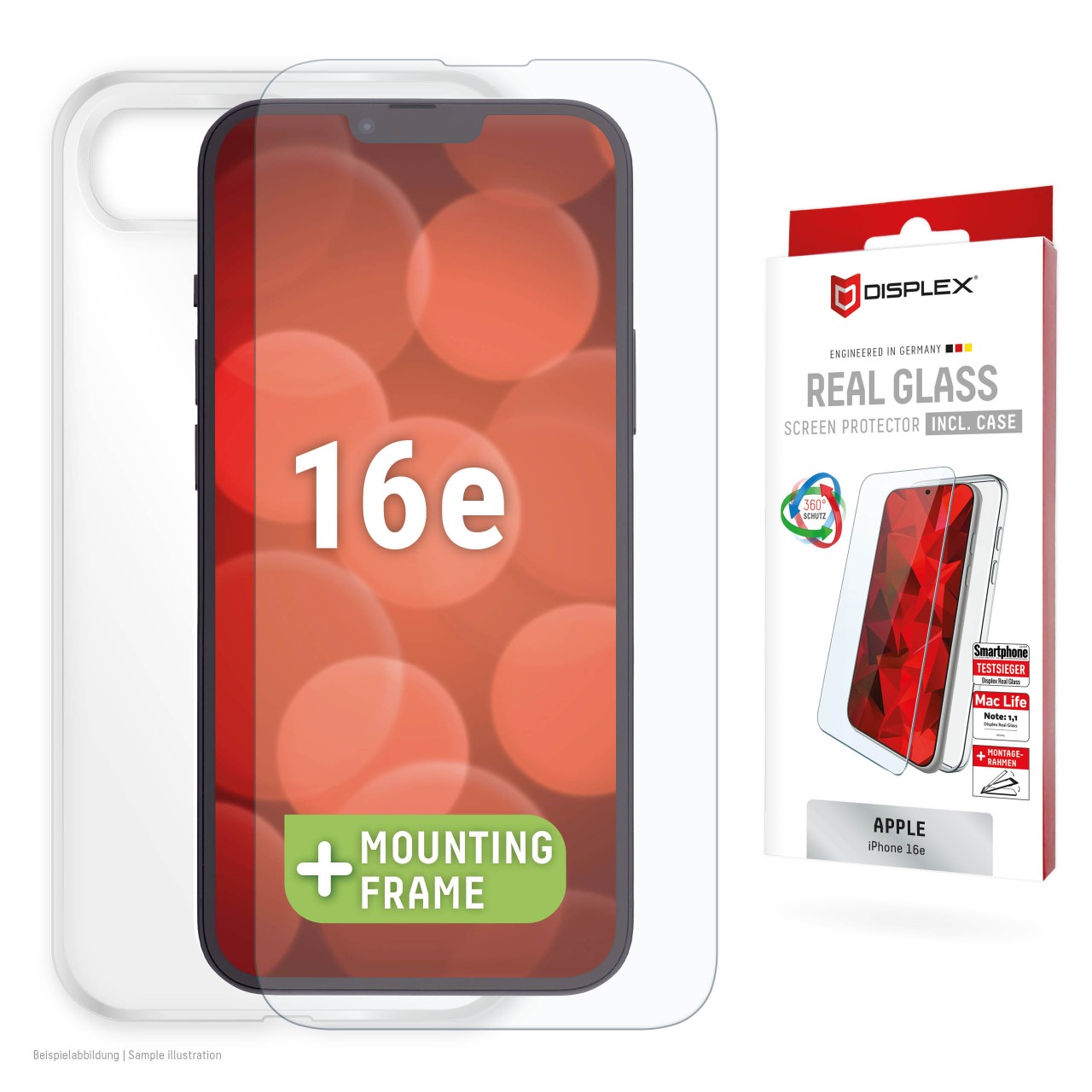 DISPLEX Real Glass + Case Apple iPhone 16e