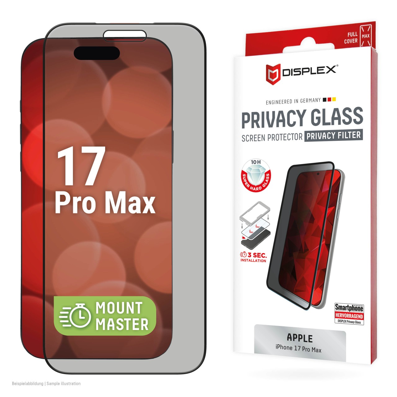 iPhone 17 Pro Max Privacy Screen Protector with Mount Master