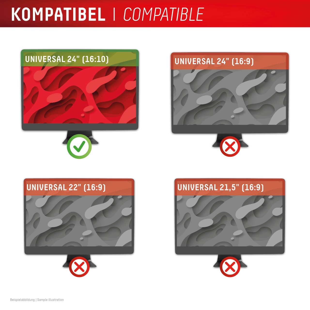 Desktop Blickschutzfilter für Universal 24" (16:10)