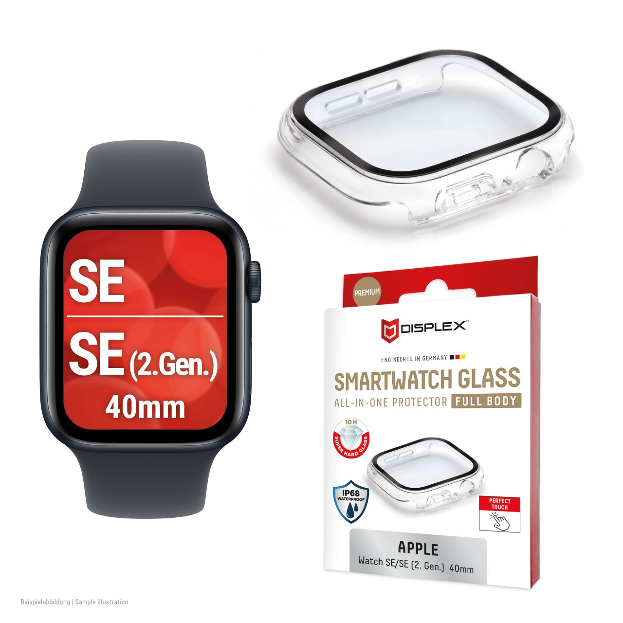 Apple Watch SE/SE2 (40mm) Premium Full Body tempered glass, transparent