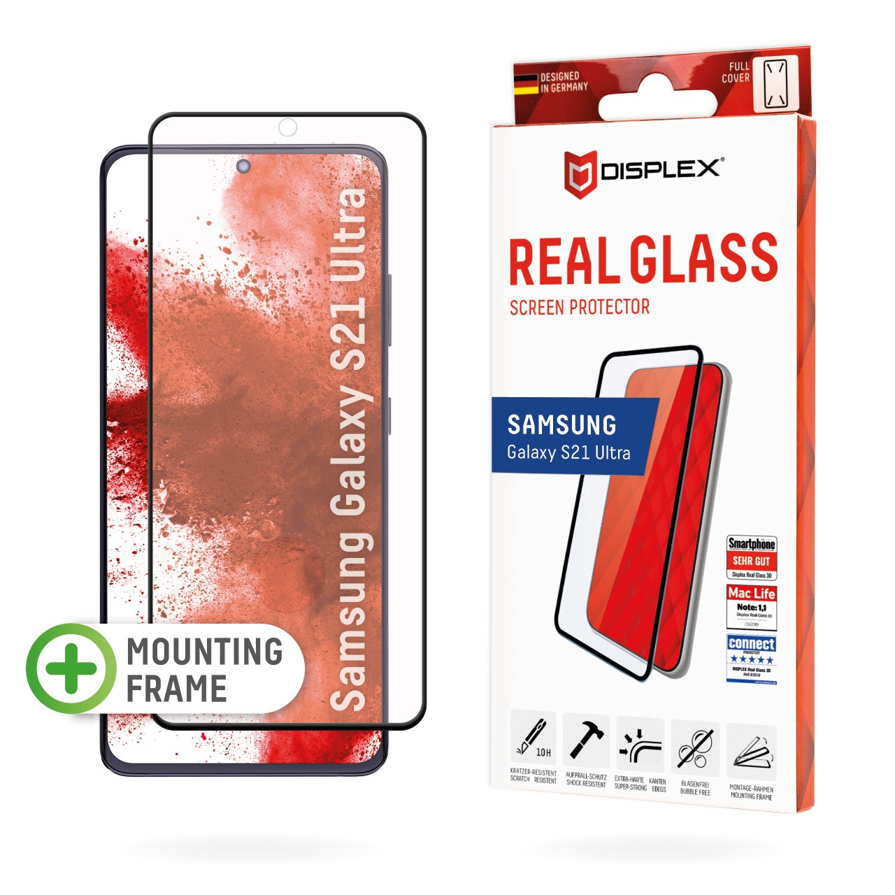 Verre trempé série 'Frame Full Glue' pour Samsung Galaxy S21 Ultra 5G