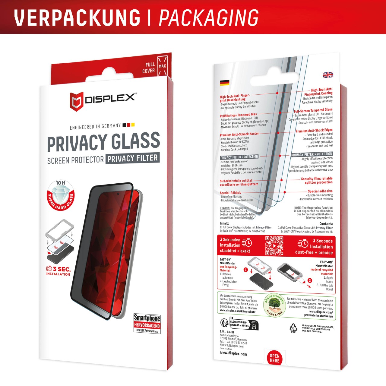 iPhone 17 Pro Max Privacy Screen Protector with Mount Master