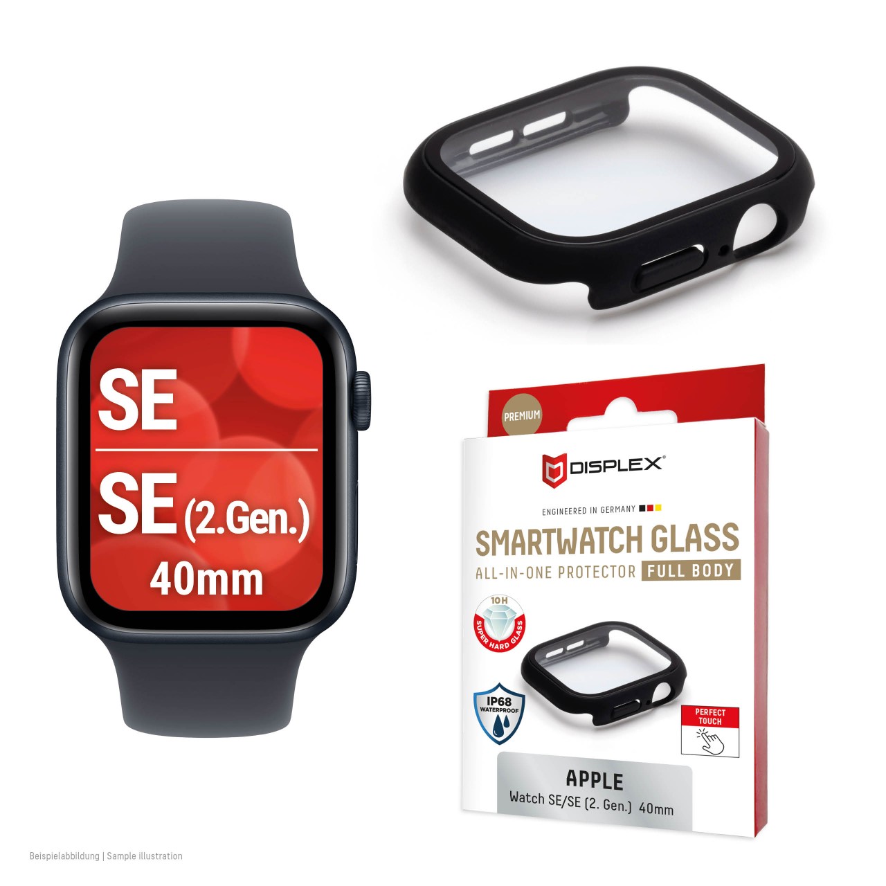 Apple Watch SE/SE2 (40mm) Premium Full Body tempered glass, black frosted