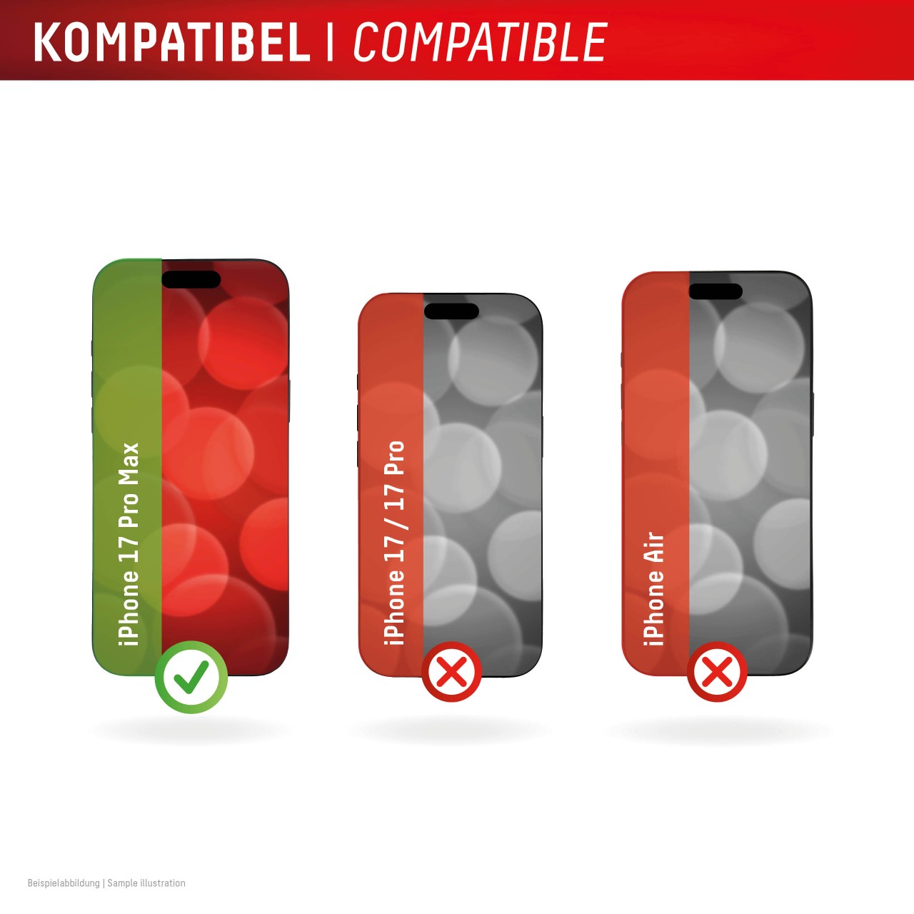 iPhone 17 Pro Max Premium Anti-Reflex Panzerglas (super-entspiegelt) mit Mount Master