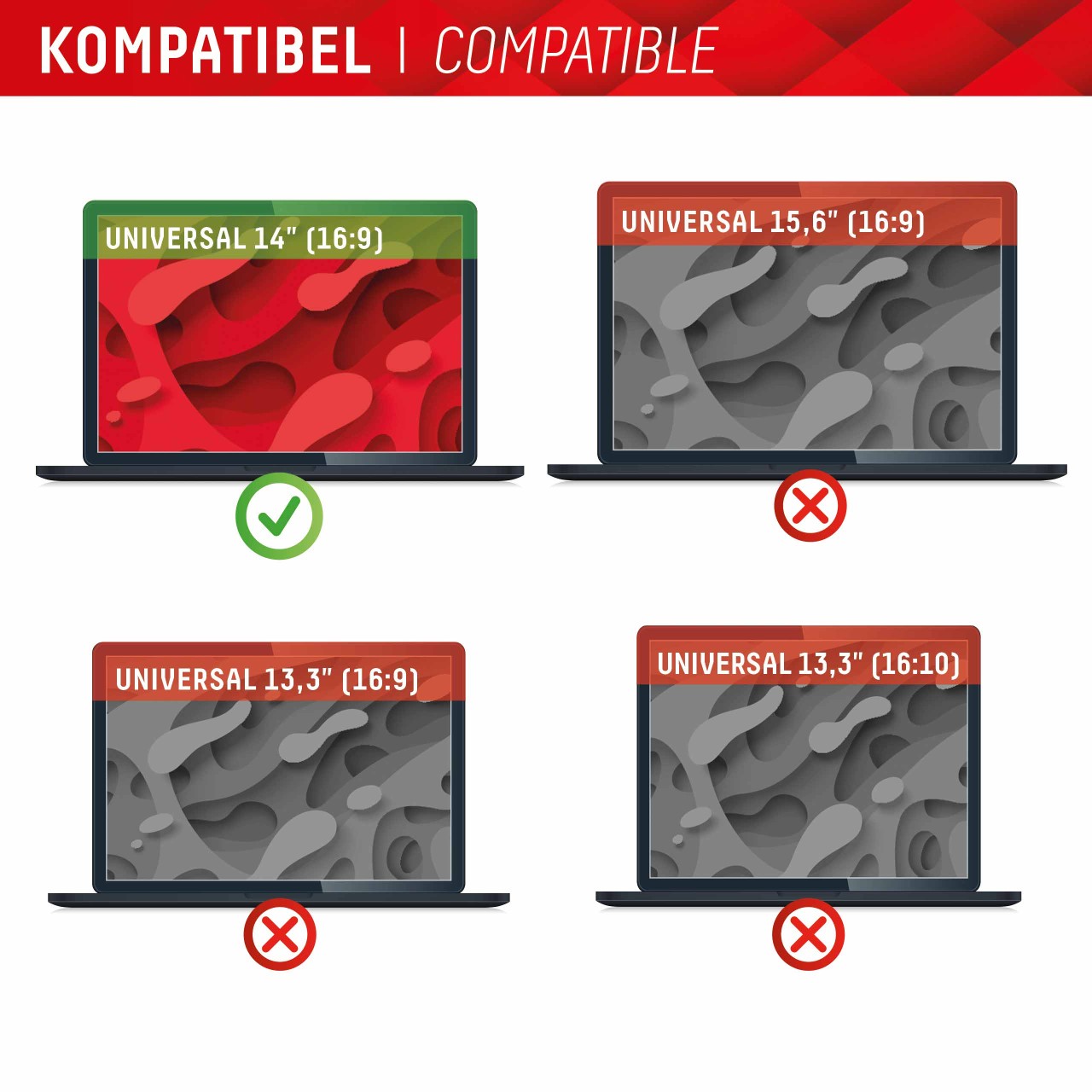 PRIVACY SAFE Magnetischer 2-Wege Blickschutzfilter für Laptop/ Notebook 14'' (16:9)