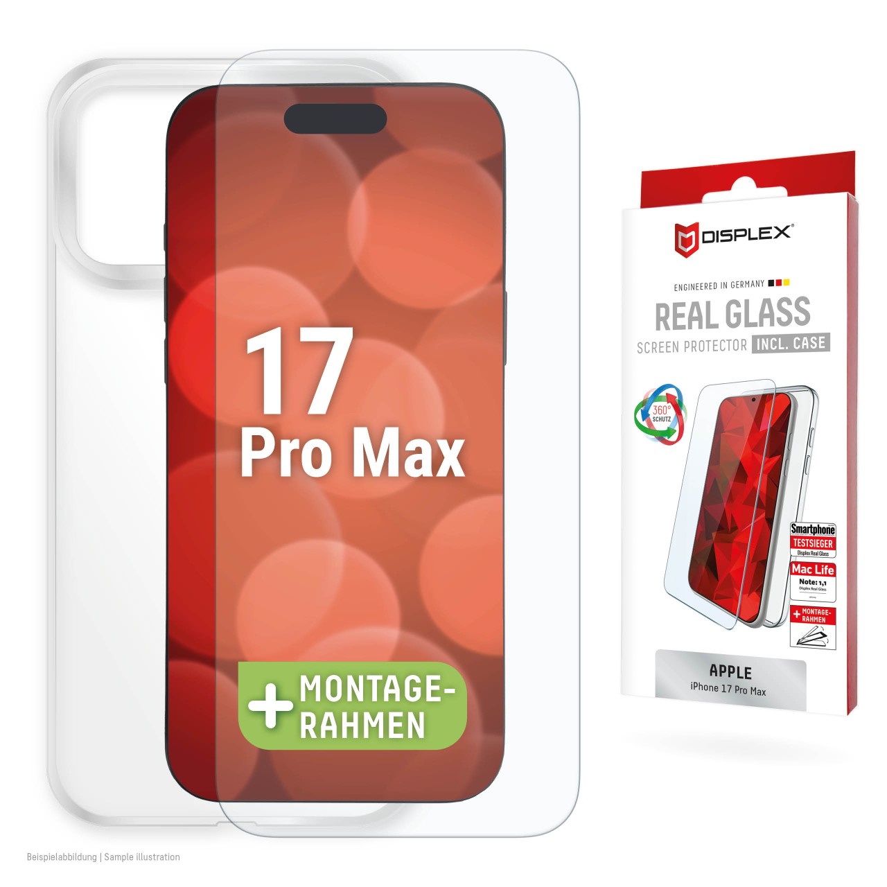 iPhone 17 Pro Max Panzerglas + Schutzhülle